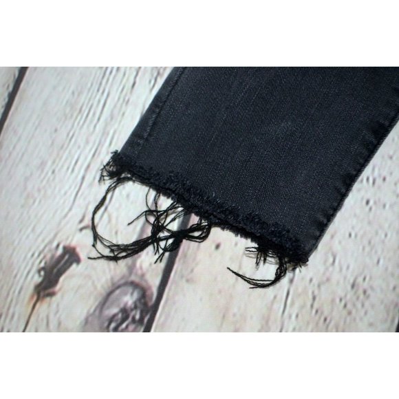 MADEWELL Women's 9" Mid Rise Skinny Jeans SIZE 24 Black Wash Raw Hem - Picture 7 of 9